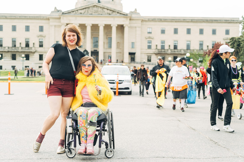 two people at the pride parade