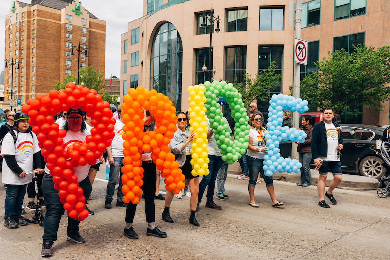 group of people in the pride parade