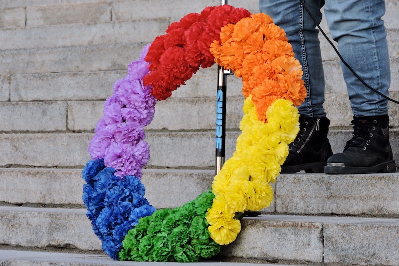 Rainbow wreath at Vigyl event.