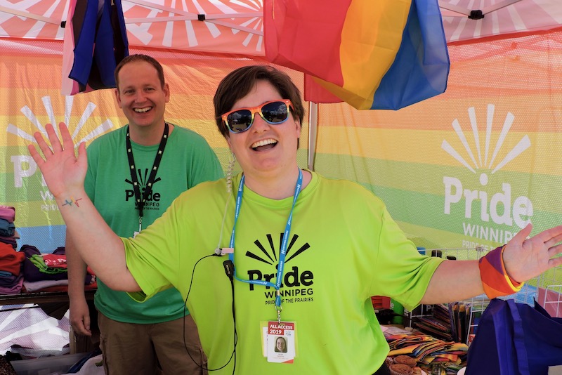 volunteers in the pride tent
